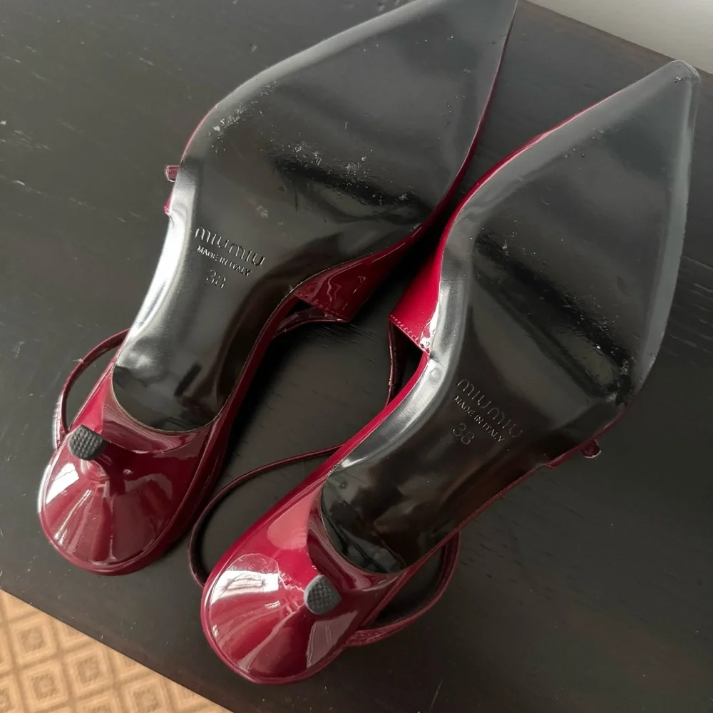 MIU MIU 55 patent leather slingback pumps - Picture 9 of 9